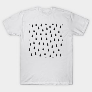 Scandinavian design black and white rain drops T-Shirt